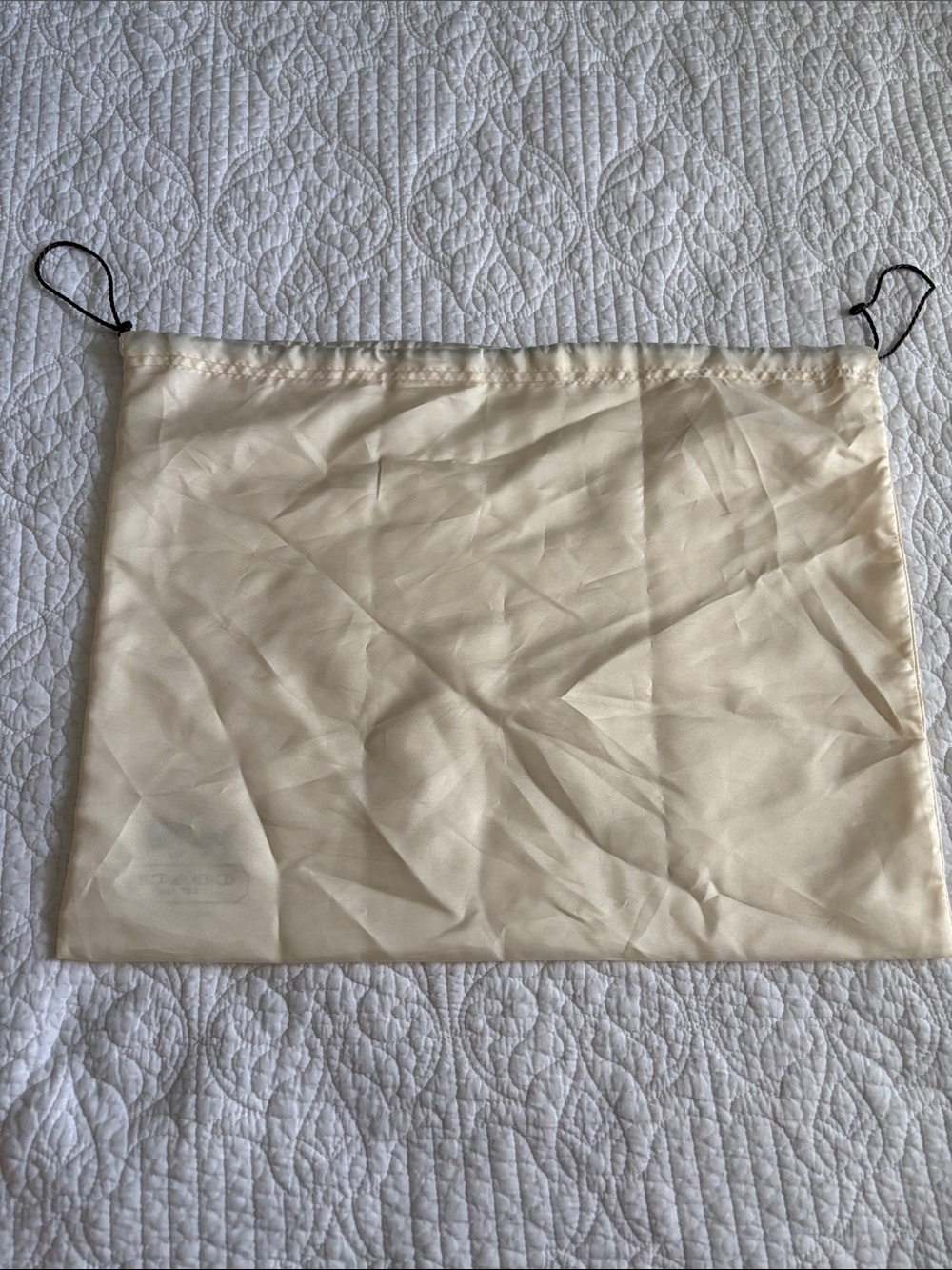 Coach Cream Drawstring Logo Dust Bag with Brown Cord - Picture 2 of 7